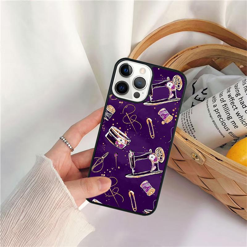 Vintage Sewing Machines Phone Case For iPhone 17 Air 16 15 14 11 12 13 Pro MAX Plus coque Cover Shell