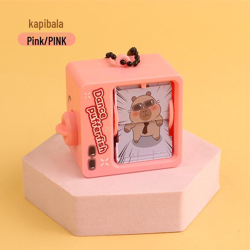 Capybara Flipbook Keychain: Novelty Decompression Toy Pendant