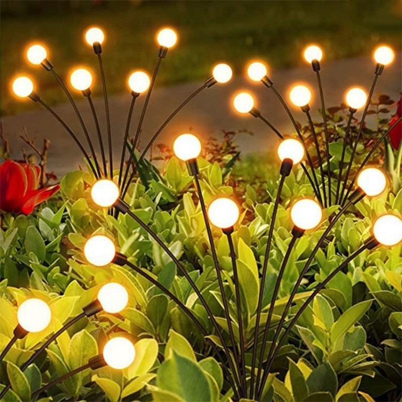 Solar Firefly Ground Plug Lights: Decorative Outdoor String Lights for Garden, Lawn, and Courtyard