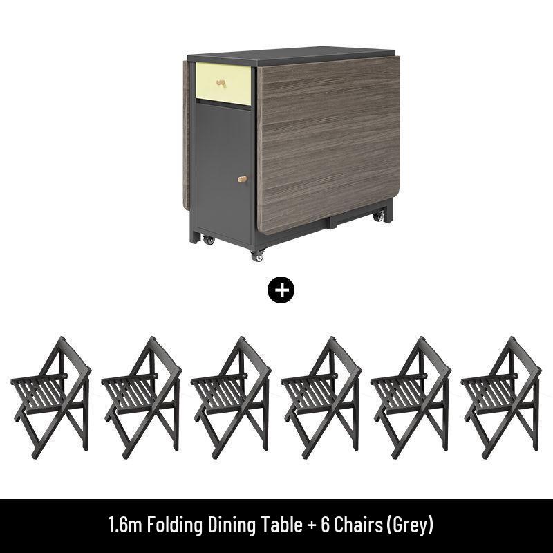 Cream Style Foldable Dining Table and Chair Set - Simple, Multi-Functional, Portable Furniture for Home