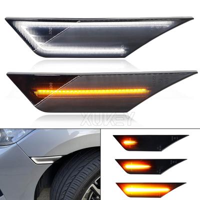 2 stücke Fließende Bernstein Blinker Seite Marker Licht Weiß DRL Für Honda Civic 10th Gen Limousine Fließheck Repeater Anzeige 2016 2021