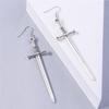 Aihua Gothic Vintage Sword Earrings For Women Man Fashion Punk Rock Party Jewelry Accessories Gift Fantasy Cross Earrings