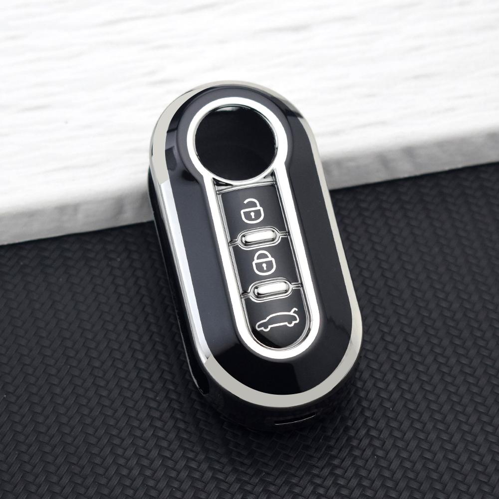 Car Key Case for FIAT Panda 500 Punto Ducato Lancia Musa Citroen Jumper Peugeot Boxer TPU Flip Cover Keychain Auto Accessories