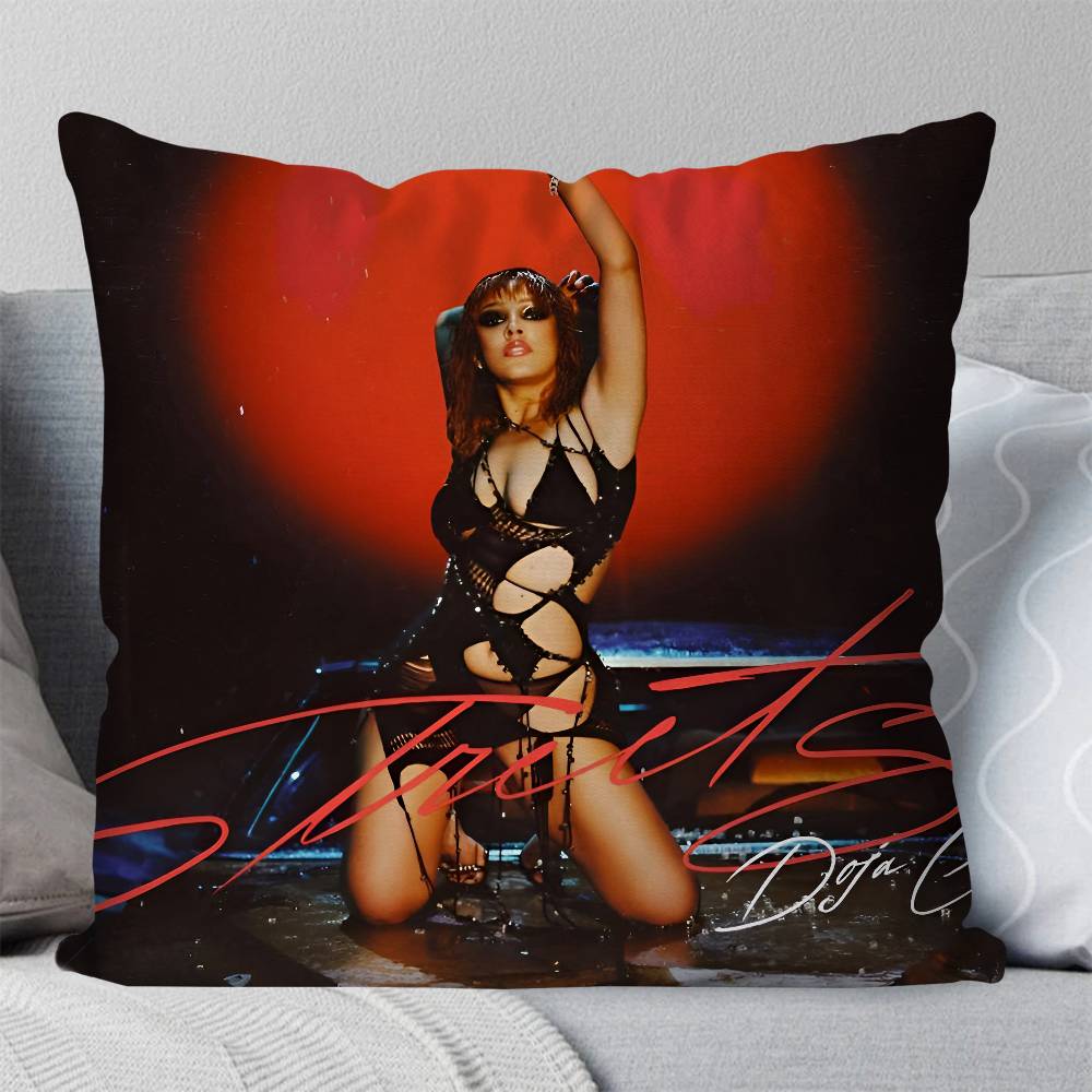 Singer D-Doja Cat Pillow Case Square Pillow Bedroom Sofa Leisure Comfort Cushion Car Living Room Home Decoration