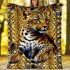 Leopardenmuster Decke Personalisierter Name Flanelldecke Weiche Gemütliche Plüschdecke für Sofa Bett Leichte Heimdekoration
