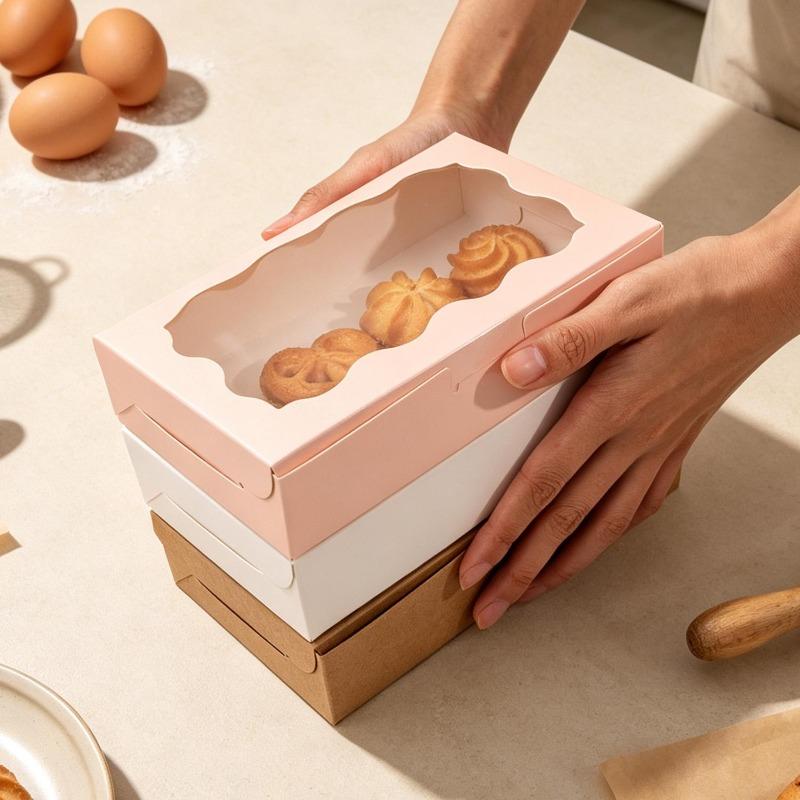 Gift Storage Boxes Kraft Paper Dessert Box Homemade Bread Chocolate Sweets Packaging Box Holiday Birthday Gift Packing Container