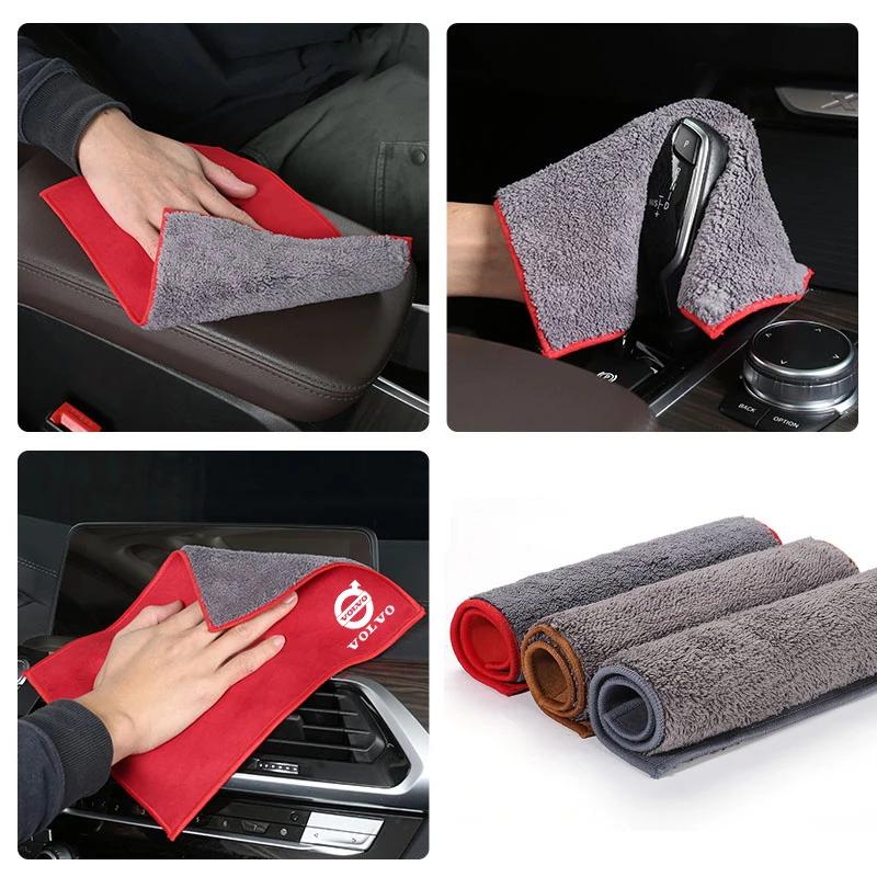 Car Interior Cleaning Tools Microfiber Wash Towels Cleaning Brush For Volvo Xc60 Xc90 V40 V60 S60 V50 V90 S80 C40 XC40 V70 XC70