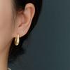 Vintage Gold Plated Smooth Metal Earrings For Women Glossy Shiny French Earrings Luxury Fashion Statement Jewelry Party Gift
