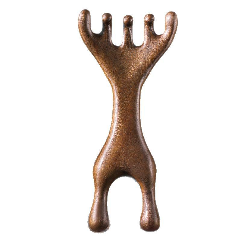 Dual-Purpose Six-Claw Antler Scalp and Eye Massager Comb