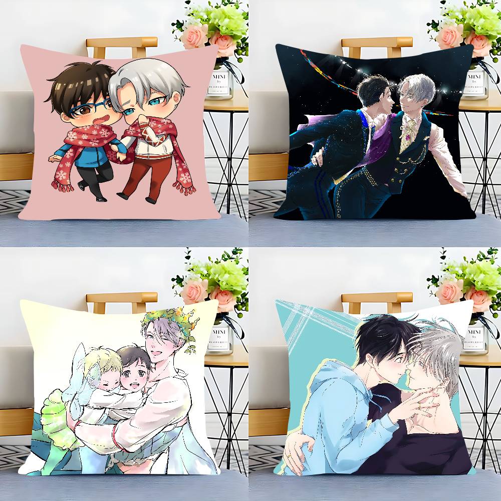 Anime Y-Yuri On Ice Pillow Case Removable Washable Cushion Cover – All-Season Soft Linen