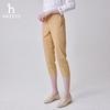 HAZZYS Women's Beige Straight-Leg Cropped Casual Pants