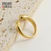 18k Gold European and American Fashion Open Ring - Versatile Stainless Steel Titanium Design for Women