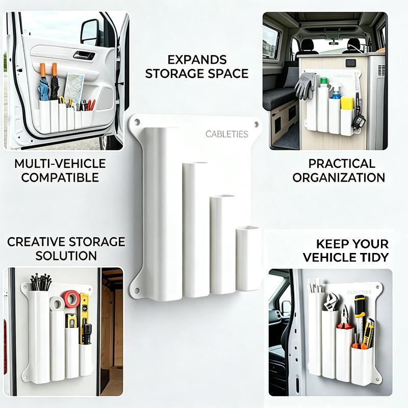 1Pcs Wall Mount Cable Tie & Tool Organizer 4/5-Slot Holds Multi-Size Zip Ties For Garage Workshop Accessories