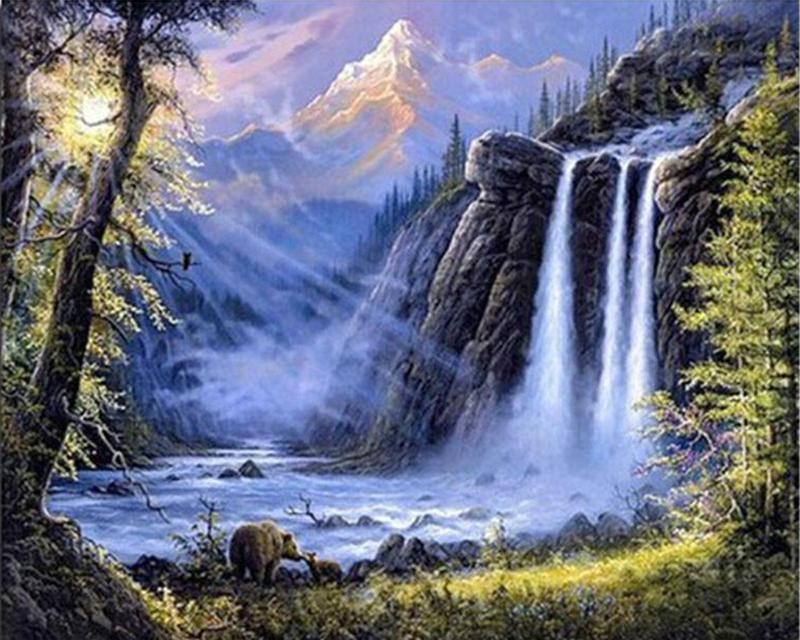 5d Diamond Art Painting House Light Street City Diamond Embroidery Mosaic Fox Eagle Animal Cross Stitch Needlework Decor for Home