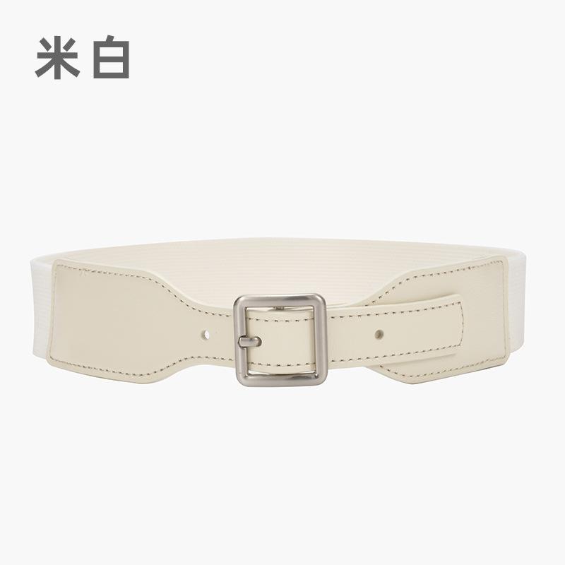 Four Seasons Available New Women'S Decorative Elastic Wide Belt Women'S Elastic Wide Simple Women'S Square Needle Buckle Belt