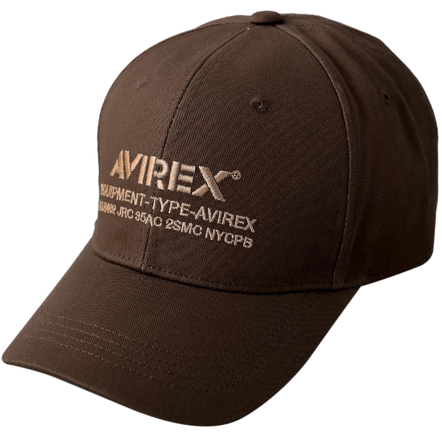 Avirex NUMBERING Military Baseball Cotton Cap 6-Panel Cap, Men s Low-Profile (JP, Alphabet, XL, Brown)