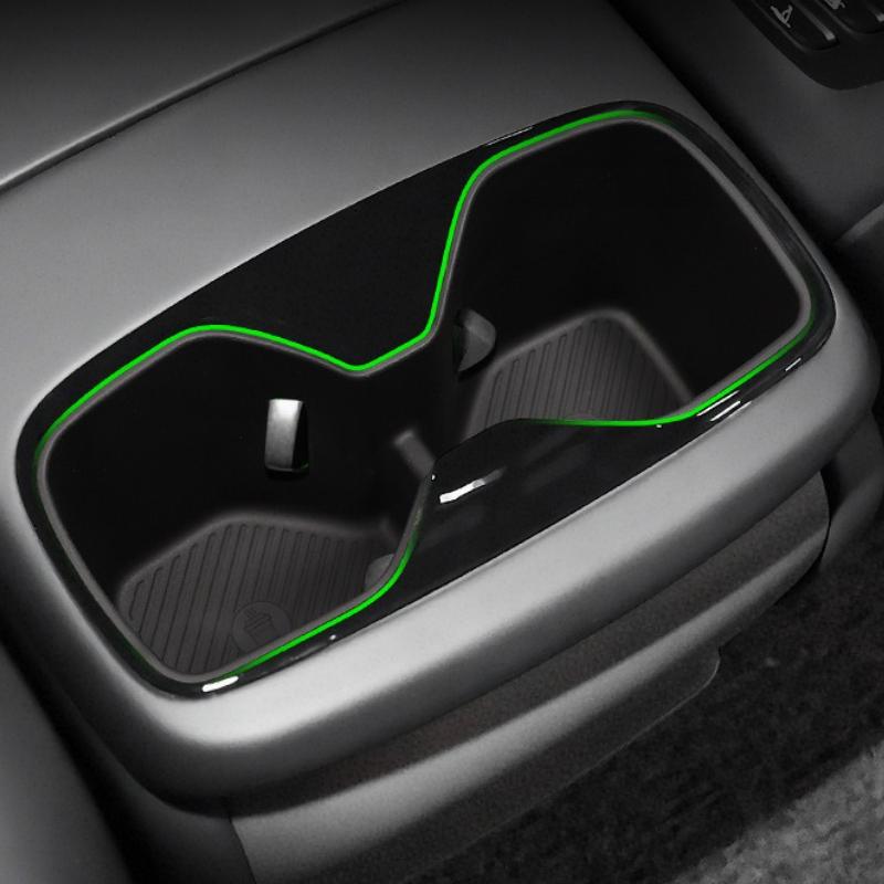 1pcs For Kia EV9 2025-2025 Armrest Rear Water Cup Holder Storage Box Shock-Absorbing Cup Tray Organizer Car Interior Accessories
