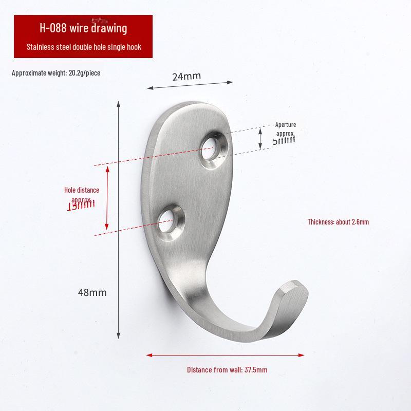 Stainless Steel Mini Single Clothes Hook for Wall