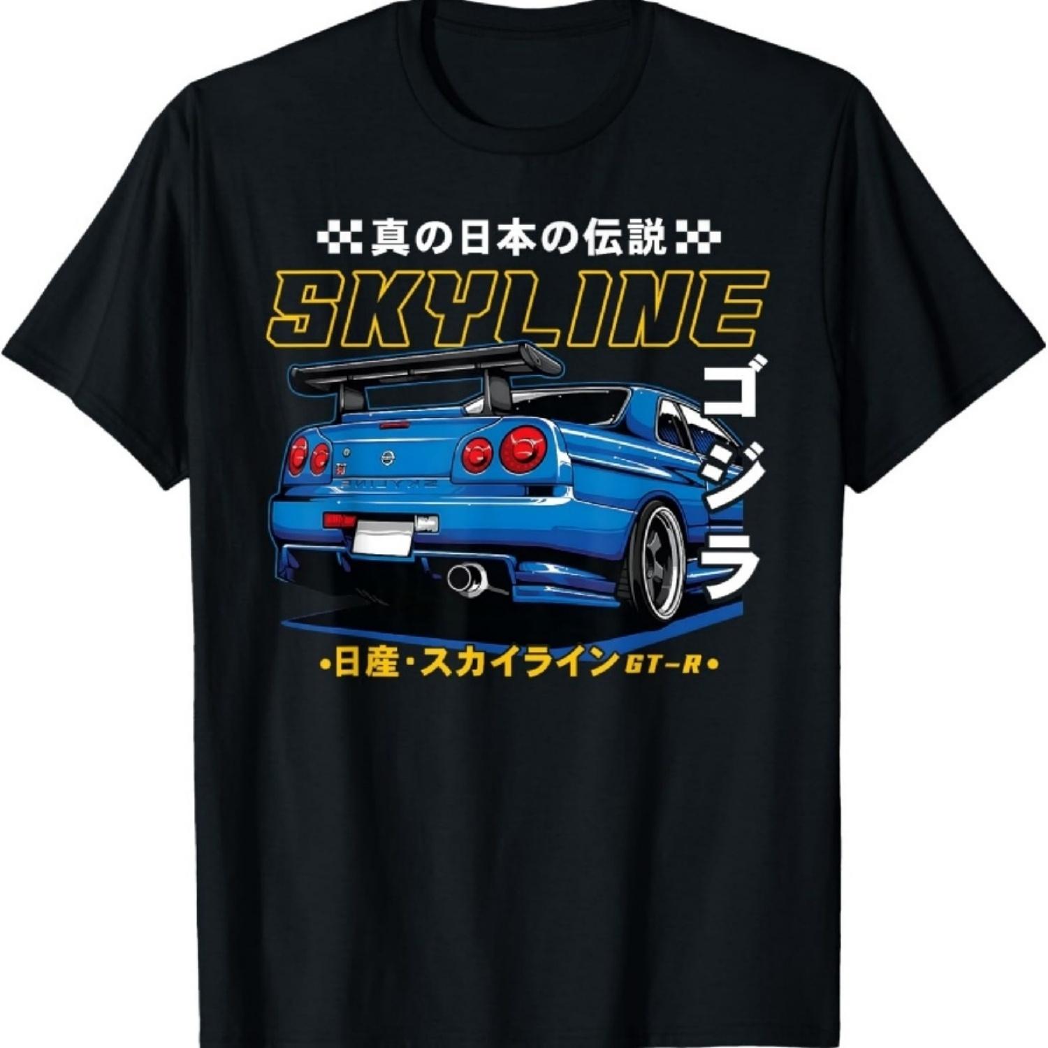 Ретро Винтаж Японский Скайлайн JDM Райд Легендарный Гоночный Автомобиль Футболка S