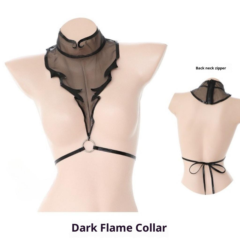 Women's Japanese Style Devilish Roleplay Costume - Patent Leather Lingerie Set for Clubwear & Cosplay