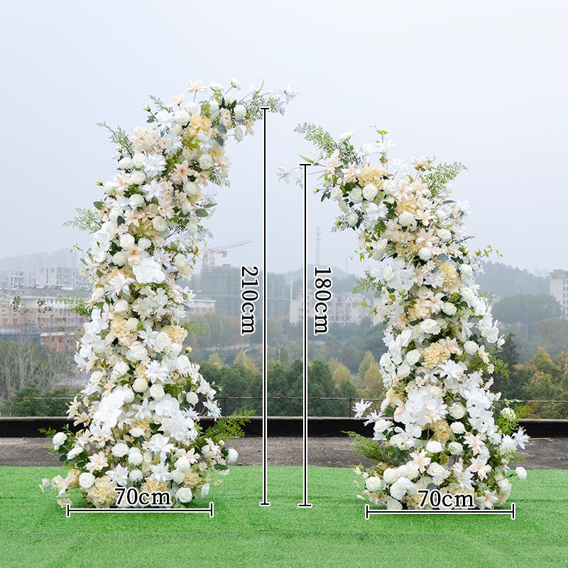 White Horn Artificial Floral Art Wedding Arch for Photography & DIY Decorations