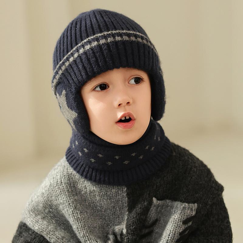 Knitted Baby Hat With Earmuff Warmth For Winter Childrens Headgear