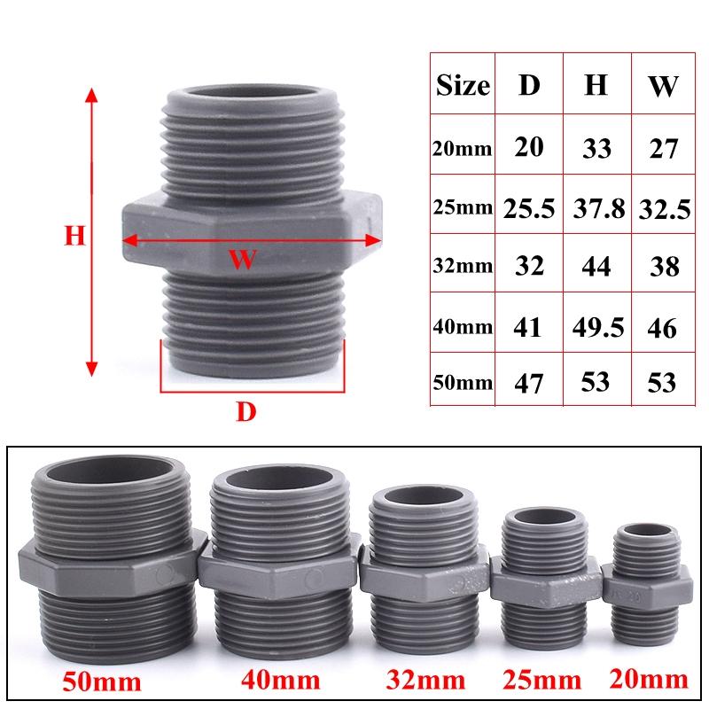 2Pcs 20~50mm PVC Pipe Connector Garden Irrigation Grey Ball Valve Aquarium Direct Tee Elbow Union Joint Pipe Clamp Cross Joint