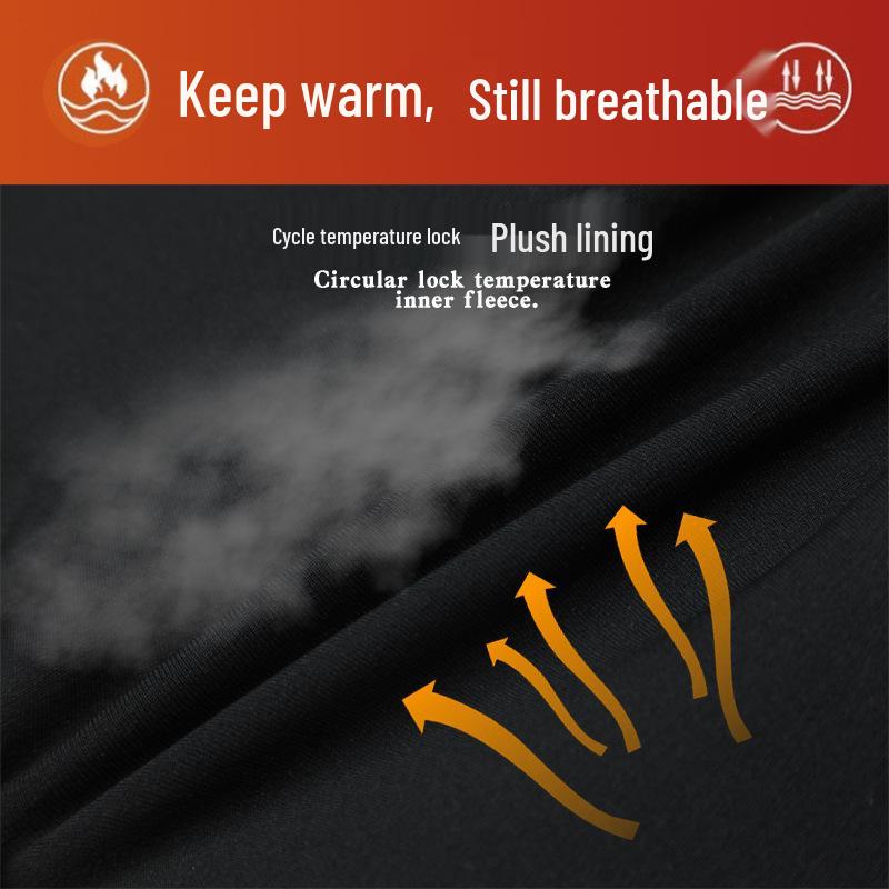 Unisex Fleece-Lined Thermal Slim-Fit Pants for Autumn/Winter - Stylish Base Layer & Sports Tights