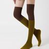 Japanese Academy Style Black & Gray Over-the-Knee Striped Slimming Socks for Women - Autumn/Winter