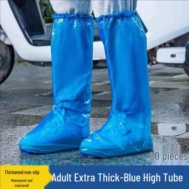 Waterproof Non-Slip High-Top Rain Shoe Covers for Men, Women, and Kids – Thick and Transparent for Rainy Days.
