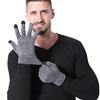 Winter Knitted Gloves Men Warm Full Finger Touchscreen Anti-Slip Gloves for Cycling Running Driving Hiking Camping Work Mittens