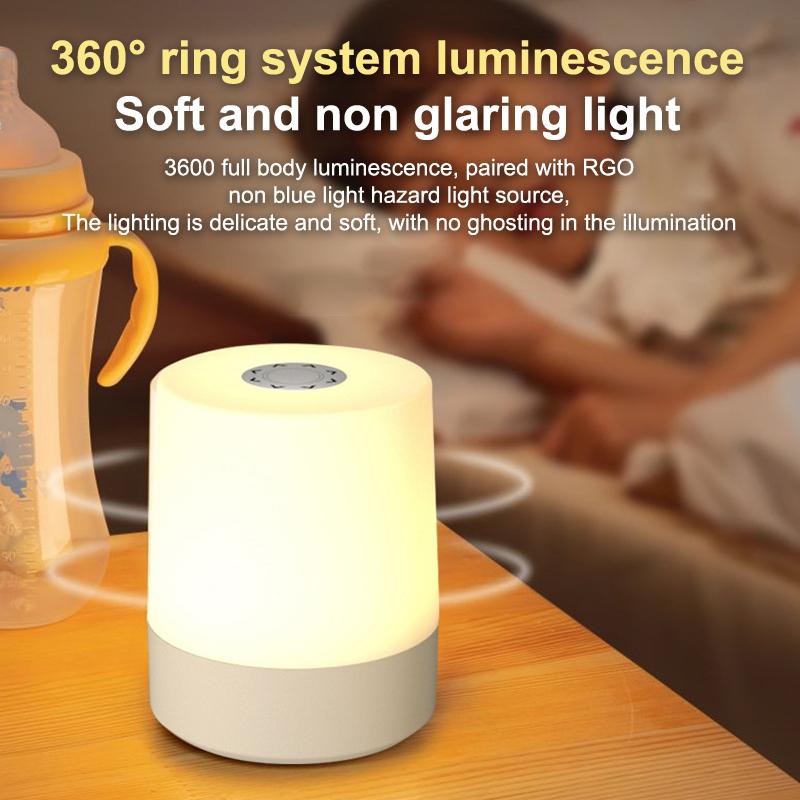 3 Farge Berøring Nattlampe USB-lading Nattlys Nattstemningslys Soverom Nattbordslampe Hjemmedekorasjon Barn Nattlampe