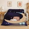 Schattige Bubu Dudu Liefde Cartoon Beer Zachte Flanellen Plaid Deken, Gezellige Deken voor Bed, Bank, Sofa, Slaapkamer, Woonkamer, Reizen, Kamperen