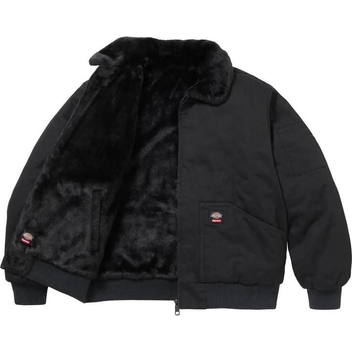 Supreme Dickies Reversible Quilted Faux Fur Work Jacket Black