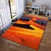 Desert Sunset Carpet with Sand Dunes and Vibrant Orange Landscape Suitable for use as an anti-slip for living room bedroom sofas