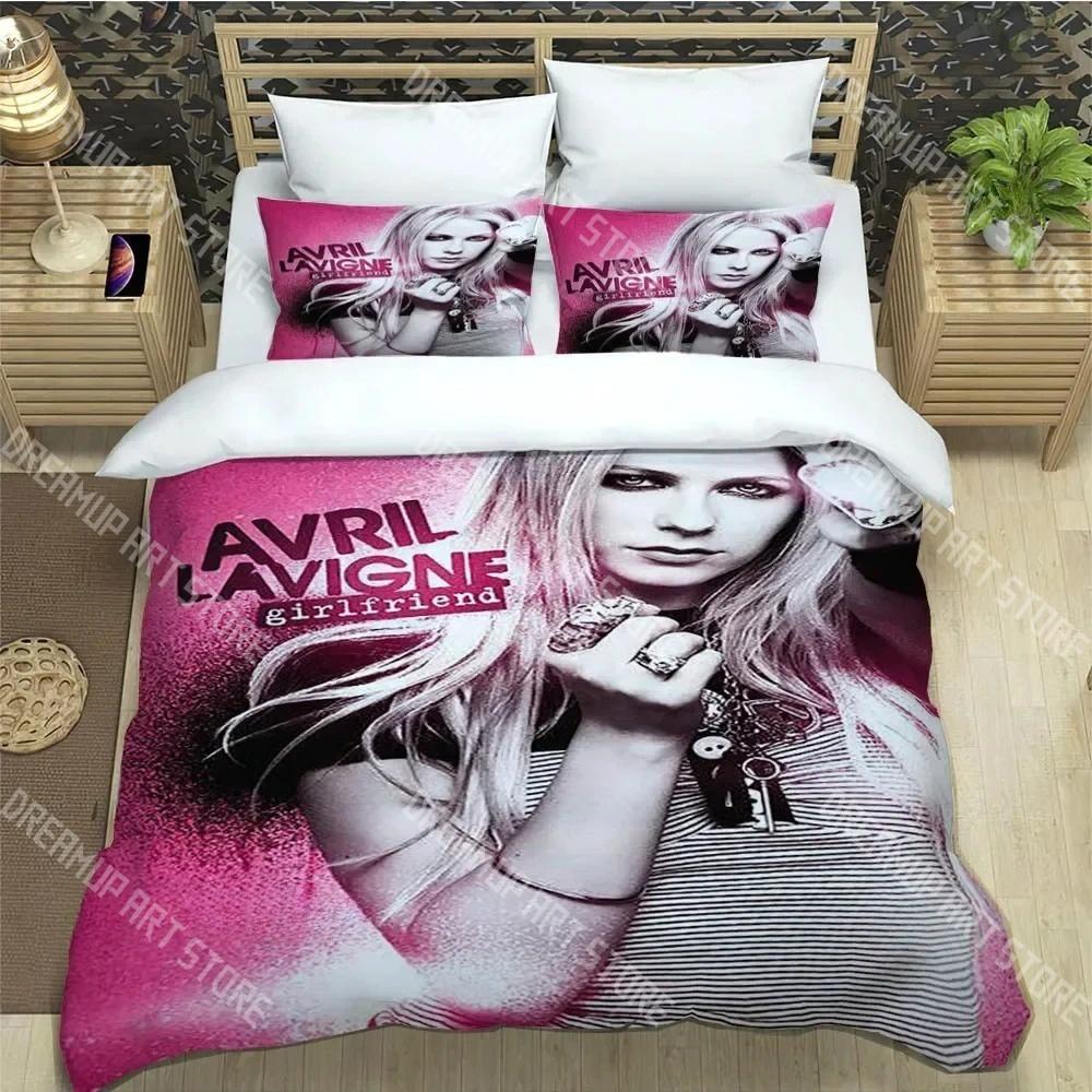 Fashion Music Singer Avril Lavigne Bedding Set Single Twin Full Queen King Size Bed Set Kids Bedroom Duvetcover Set