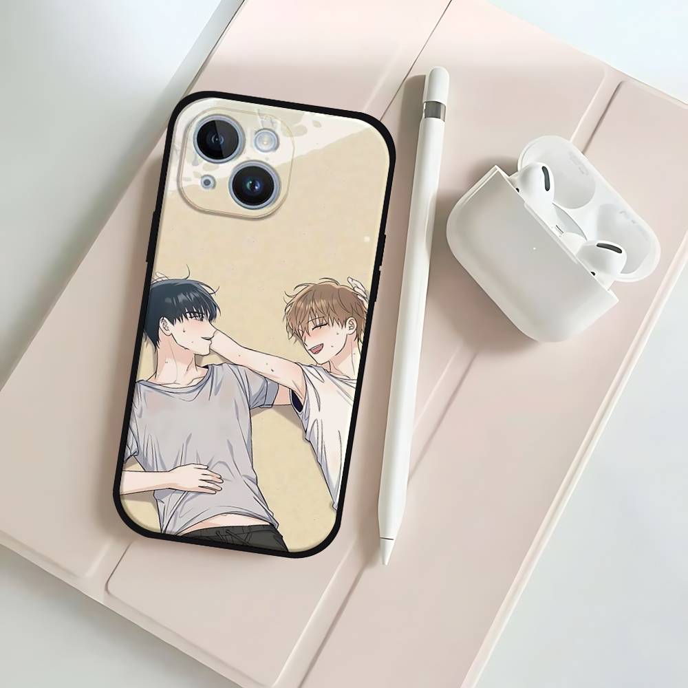Korean Comics Summer Black Phone Case That Fits For IPhone 17,16,15,11,13,14 Pro Max,Plus,X,Xr,Xs Max,13Mini