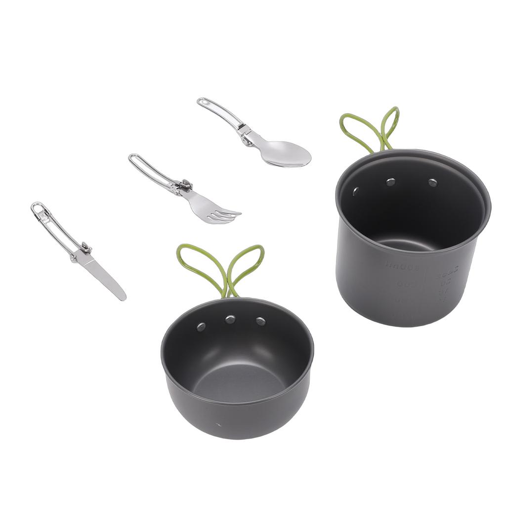 Camping Cookware Mess Kit Backpacking Pot Gear Camping Cooking Pot Pan Set for 1-2 Person Hiking Outdoor Picnic