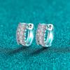 Sterling Moissanite Stud Earrings Women Elegant Hoop Design Lightweight Daily Wear Jewelry