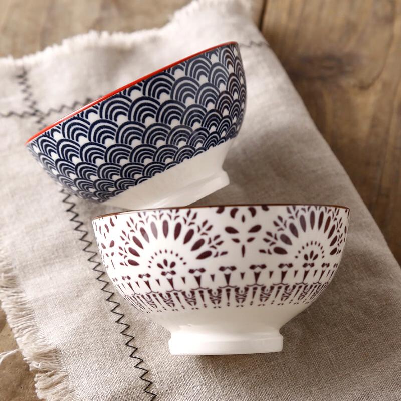 Dairuien Nordic Underglaze Ceramic High-Footed Rice & Porridge Bowls