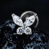 Right Grand Astm F136 Titanium 16G Mini Butterfly Cz Labret Tragus Cartilage Conch Forward Helix Stud Nose Piercing Body Jewelry
