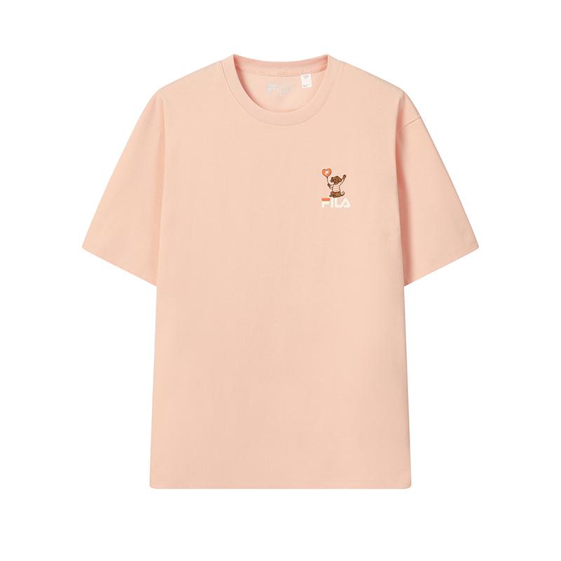 FILA Original Classic Versatile Comfortable T-Shirt Men tops Rose-Deep-Pink F61M629103FPK XS