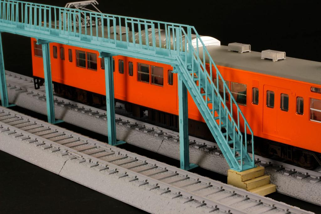 PLUMPMOA HO gauge pantograph inspection stand blue unassembled paper kit MS067 diorama supplies 1/80