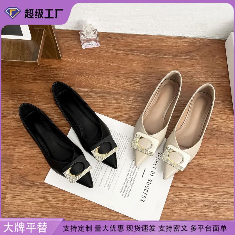 2025 single shoes women wear high-end work shoes women's professional temperament women's shoes soft soles are not tired feet black shoes