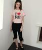 SALON DE YOHN I Love Me Crop T_ Pink