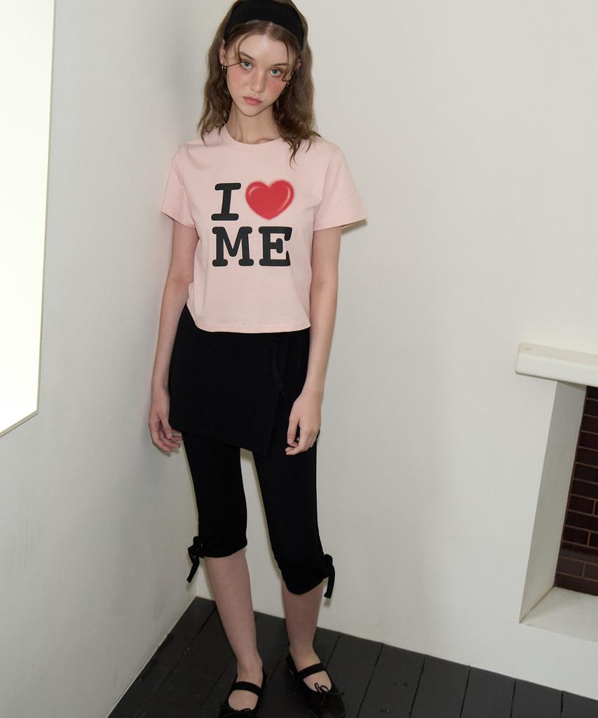 SALON DE YOHN I Love Me Crop T_ Pink