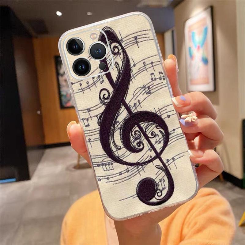 Phone Case For iphone 17 Air 17 Pro Max 16 15 14 13 Pro Max 15 16 Pro 15Plus Music note piano