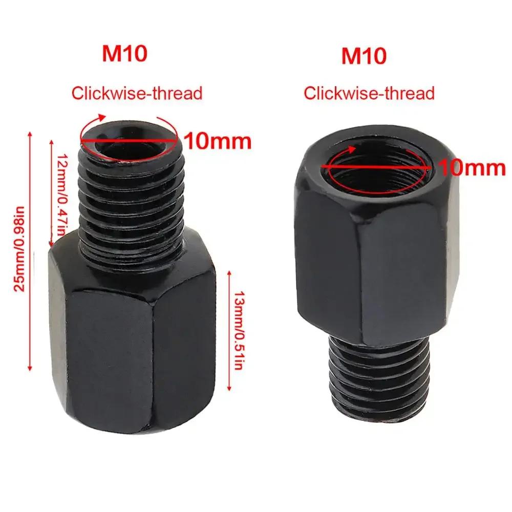 Rearview Mirrors Bolt Clockwise Anti-clock Right Left Melectric Vehicle Thread Pair Black Mirror Adapters M10 10MM M8 8M