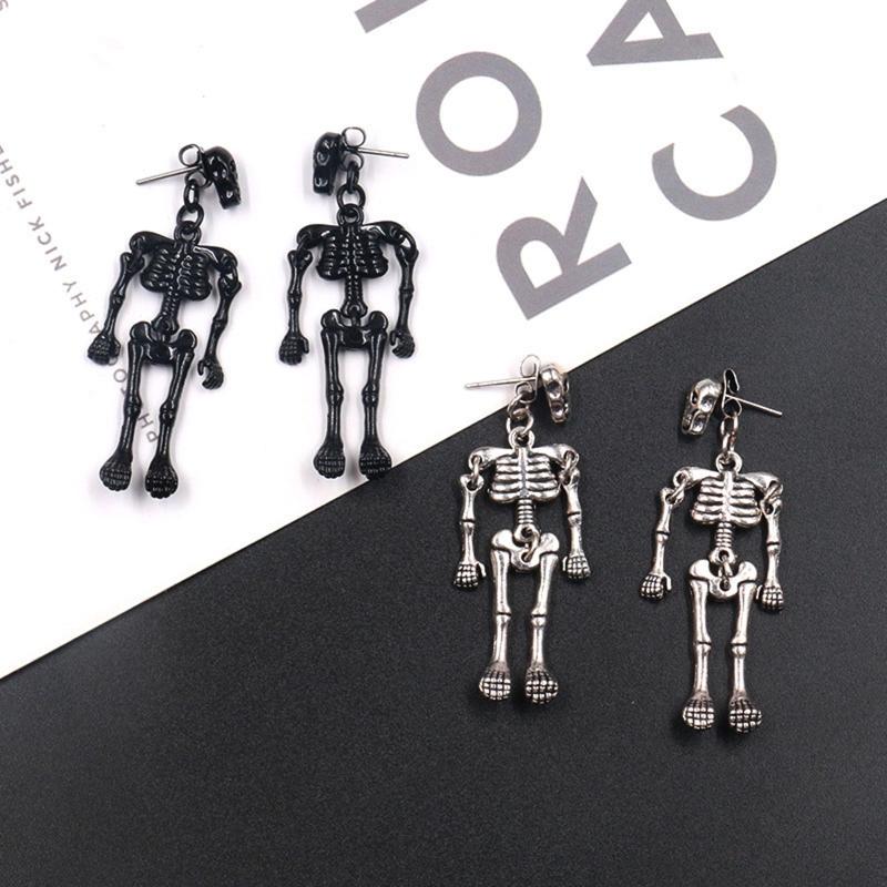 2022 Trendy Earrings European and American Fashion for Creative Punk Retro Skull Robot Earrings Halloween Jewelry Gifts