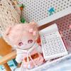 niannyyhouse 10cm~15cm 20cm Plush Toy Clothes - White Hoodie, Overalls, Cotton Doll, Dress-up, Accessories (Pink 10cm~15cm)